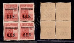 1945 - Quartina Del 20 Cent (CEI 21) Con Soprastampa Spostata In Basso - Gomma Integra - Cert. Raybaudi - Autres & Non Classés
