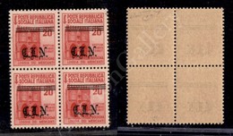 1945 - Quartina Del 20 Cent (CEI 21) Con Soprastampa Spostata In Basso - Gomma Integra - Cert. Raybaudi - Andere & Zonder Classificatie