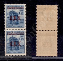 1945 - Coppia 1,25 Lire (CEI 29) Con Sbarra Spezzata (Errani 12f+12) - Gomma Integra - Raybaudi - Autres & Non Classés