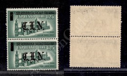 1945 - Coppia 1,25 Lire Espressi (CEI 31) Con N Unita Al Punto Nell'esemplare Superiore (Errani 17+17g) - Gomma Integra - Sonstige & Ohne Zuordnung