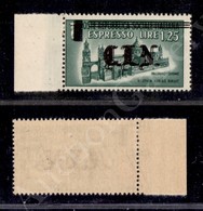 1945 - 1,25 Lire Espressi (CEI 31) Bordo Foglio Con Doppia Soprastampa (Errani A) - Gomma Integra - Cert. Raybaudi - Autres & Non Classés