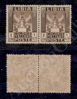 1921 - Coppia Del 1 Lira (30x) Senza Filigrana A Destra - Gomma Integra - Cert. Raybaudi (700) - Andere & Zonder Classificatie