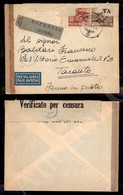 Feldpost B 06.8.42 - 40 Cent + 2 Lire (55+57) Aerogramma Espresso Per Taranto - Censura - Andere & Zonder Classificatie