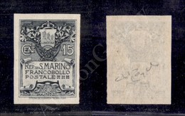 1907 - 15 Cent Ardesia (48a) Non Dentellato - Nuovo Con Gomma - Cert. Raybaudi (200) - Lombardo-Vénétie