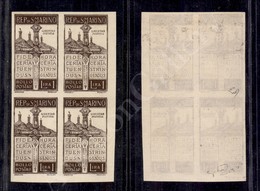 1923 - Prova - Quartina Del 1 Lira Pro Volontari (P97) - Senza Gomma - Raybaudi (960+) - Lombardo-Venetien