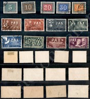 1945 - Pax (447/459) Serie Completa Di 13 Valori Usati (1.000) - Autres & Non Classés