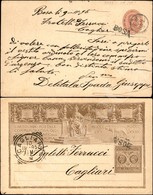 Bosa (CA/OR) Lineare Ripetuto Al Verso + Muto A Data Entrambi Annullatori - Intero Postale (C25 - Roma 1870) Per Cagliar - Sonstige & Ohne Zuordnung