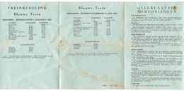 Toerisme Dienstregeling Treinen - Blauwe Trein Lourdes - Poperinge 1962 - Europe