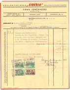 Factuur Facture - Koelinrichtingen Siberia - Firma Jonckheere - Beveren Roeselare 1954 - Straßenhandel Und Kleingewerbe