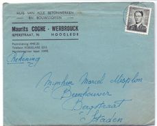 Omslag Enveloppe - Pub Reclame  Bouwstoffen Maurits Coghe - Werbrouck - Hooglede 1956 - Enveloppes-lettres