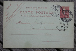 Carte Postale Entier Postal Repiquage A.Bedon Ainé & Fils Georges Luxeuil (Haute-Saône) Voyagée En 1905 - Bijgewerkte Postkaarten  (voor 1995)