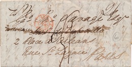 Lettre Londres Pour Paris Entrée Calais ANGL 1839 - ...-1840 Precursori