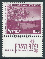 1971-74 ISRAELE USATO VEDUTE DI ISRAELE 35 A CON APPENDICE - T16-3 - Used Stamps (with Tabs)