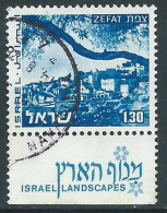 1971-74 ISRAELE USATO VEDUTE DI ISRAELE 1,30 L CON APPENDICE - T16-6 - Used Stamps (with Tabs)