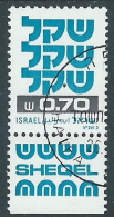 1980 ISRAELE USATO STAND BY 0,70 CON APPENDICE - T16-6 - Oblitérés (avec Tabs)