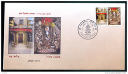 RELIGION-HINDU GOD-LORD GANESH-MARU GANESH, KATHMANDU-FDC-SCARCE-NEPAL-2010-FC-8 - Hinduismo