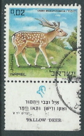 1971 ISRAELE USATO ANIMALI BIBLICI 2 A CON APPENDICE - T18-2 - Used Stamps (with Tabs)