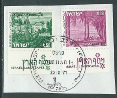 1971-74 ISRAELE USATO VEDUTE DI ISRAELE 18 A  50 A CON APPENDICE - T17-6 - Gebraucht (mit Tabs)