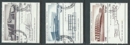 1974-75 ISRAELE USATO ARCHITETTURA PRIMA SERIE CON APPENDICE - T18-7 - Used Stamps (with Tabs)