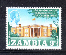 Zambia   -  1965.  Palazzo Del Governo.  State House. MNH - Sonstige