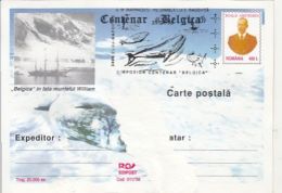 64740- BELGICA ANTARCTIC EXPEDITION, WHALE, SHIP, ROALD AMUNDSEN, POSTCARD STATIONERY, 1998, ROMANIA - Spedizioni Antartiche