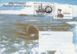 64748- BELGICA ANTARCTIC EXPEDITION, A. DE GERLACHE, WHALE, SHIP, COVER STATIONERY, 1998, ROMANIA - Antarctische Expedities