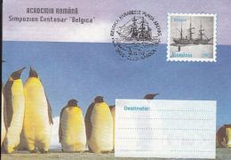 64753- BELGICA ANTARCTIC EXPEDITION, PENGUIN, SHIP, COVER STATIONERY, 1998, ROMANIA - Antarctische Expedities