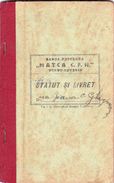 Romania, 1941, "Matca CFR" Popular Bank - Status And Deposit Book - Cheques & Traveler's Cheques