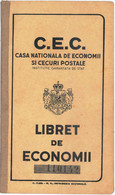 Romania, 1945, Vintage Bank Checkbook / Term Savings Book, CEC - Kingdom Period - Cheques & Traveler's Cheques