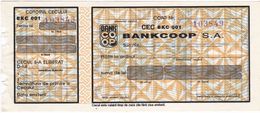 Romania, 1990's, Lot Of 2 Vintage Bank Checks / Receipts - "Bankcoop" - Cheques & Traveler's Cheques