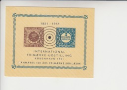 Denemarken Herdenkingsvelletje 1e Uitgifte Jaar 1951 - Blocchi & Foglietti