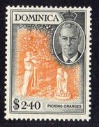 Dominica 1951 $2.40 Picking Oranges Definitive, Hinged Mint, SG 134 - Dominica (...-1978)