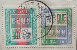 VIGONZA 1999 15 Ott BOLLETTINO PACCHI POSTALI - PARCEL POST BULLETIN - Alti Valori 2000 Lire Testa In Alto - Varietà E Curiosità