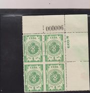 O) 1943 CUBA-CARIBE, ECONOMIC SOCIETY FRIENDS OF THE COUNTRY FROM 1793 - COAT GREEN, BLOCK MNH - Ungebraucht