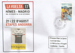 NIMES-MADRID 2017 (LA VUELTA), Andorra, Etapa 22 De Agosto 2017,sobre Especial De Andorra,equipo Ciclista Trek-Segafredo - Briefe U. Dokumente