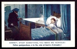 CPA ANCIENNE ANGLETERRE- ILLUSTRATION HUMORISTIQUE SIGNÉE :  DONALD MAC-GILL- FAITES QUELQUECHOSE... - Mc Gill, Donald