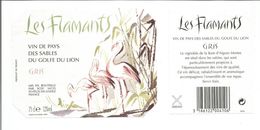 Etiquette De VIN FRANCAIS - VIN DE PAYS GOLFE DU LION " Les Flamands " - Rosé (Schillerwein)