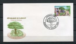 DJIBOUTI ENVELOPPE PREMIER JOUR FDC 1995 Michel Mi 615 ARBRE A PALABRE PALABRES - RARE - Djibouti (1977-...)