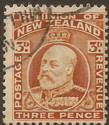 NZ 1909 3d KEVII P14 SG 395 U #AAN237 - Oblitérés