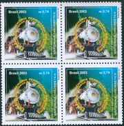 BRAZIL #2896  - Railway Antonina-Morretes  - Train -  Locomotive  - Blk Of 4  - 2003 - Unused Stamps