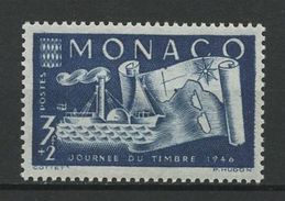 MONACO 1946 N° 294  ** Neuf MNH Superbe Cote 1,30 € Bateaux Paquebot à Vapeur Sarde Journée Du Timbre Boats Transpo - Otros & Sin Clasificación