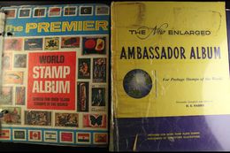 WORLDWIDE COLLECTIONS IN THREE LARGE ALBUMS  Including Well Filled "New Ambassador" And "The Premier" Albums. All Period - Other & Unclassified