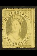 QUEENSLAND  1862-67 1s Grey, No Wmk, SG 29, Mint, Signed Stolow. For More Images, Please Visit Http://www.sandafayre.com - Other & Unclassified