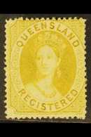 QUEENSLAND  1860-61 (6d) "REGISTERED" Chalon Olive-yellow Clean-cut Perf 14-16, SG 11, Fine Unused No Gum, Very Fresh & - Other & Unclassified