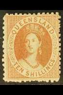 QUEENSLAND  1880 10s Reddish Brown Chalon Lithographed, SG 125, Fine Mint, Slightly Rough Perfs At The Bottom As Often, - Other & Unclassified