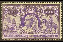 QUEENSLAND  1900 2d Violet Anglo-Boer War Patriotic Fund, SG 264, Fine Mint, Light Bend Not Distracting, Very Fresh. For - Other & Unclassified