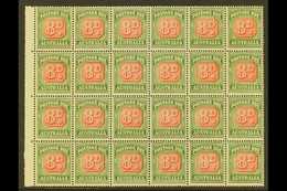 POSTAGE DUE  1946-57 8d Carmine & Green, SG D127 Never Hinged Mint Marginal Block Of 24. Lovely Display Item (1 Block Of - Other & Unclassified