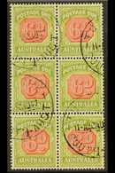 POSTAGE DUES  1938 6d Carmine And Green, SG D117, Very Fine Used Block Of 6. For More Images, Please Visit Http://www.sa - Other & Unclassified