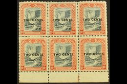 1899 POSITIONAL VARIETIES BLOCK  1899 2c On 10c Kaiteur Falls With NO STOP AFTER "CENTS" Variety, SG 223a, Plus "GENTS" - Other & Unclassified