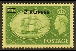 1955  2r On 2s 6d Yellow Green Festival, Variety "surcharge Type 6b", Raised "2", SG 41a, Very Fine And Fresh Mint. Scar - Other & Unclassified